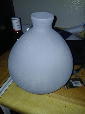Round Matte Ceramic Vase in Light Gray